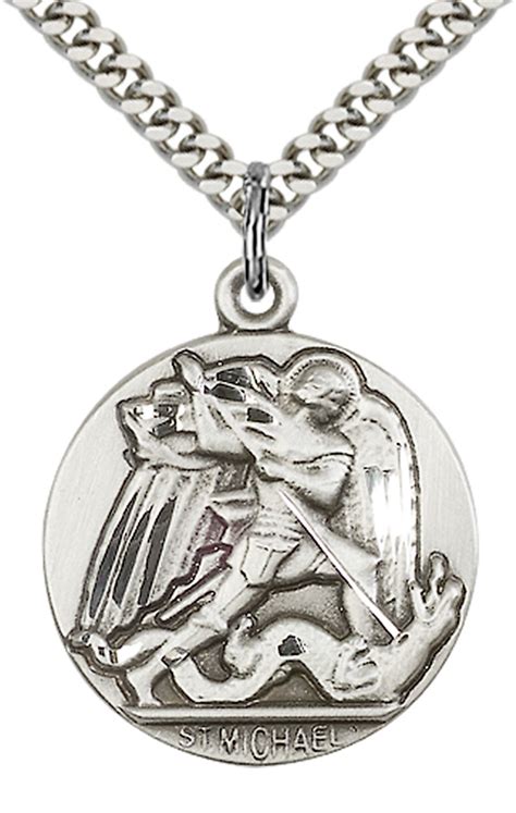 saint michael pendant silver